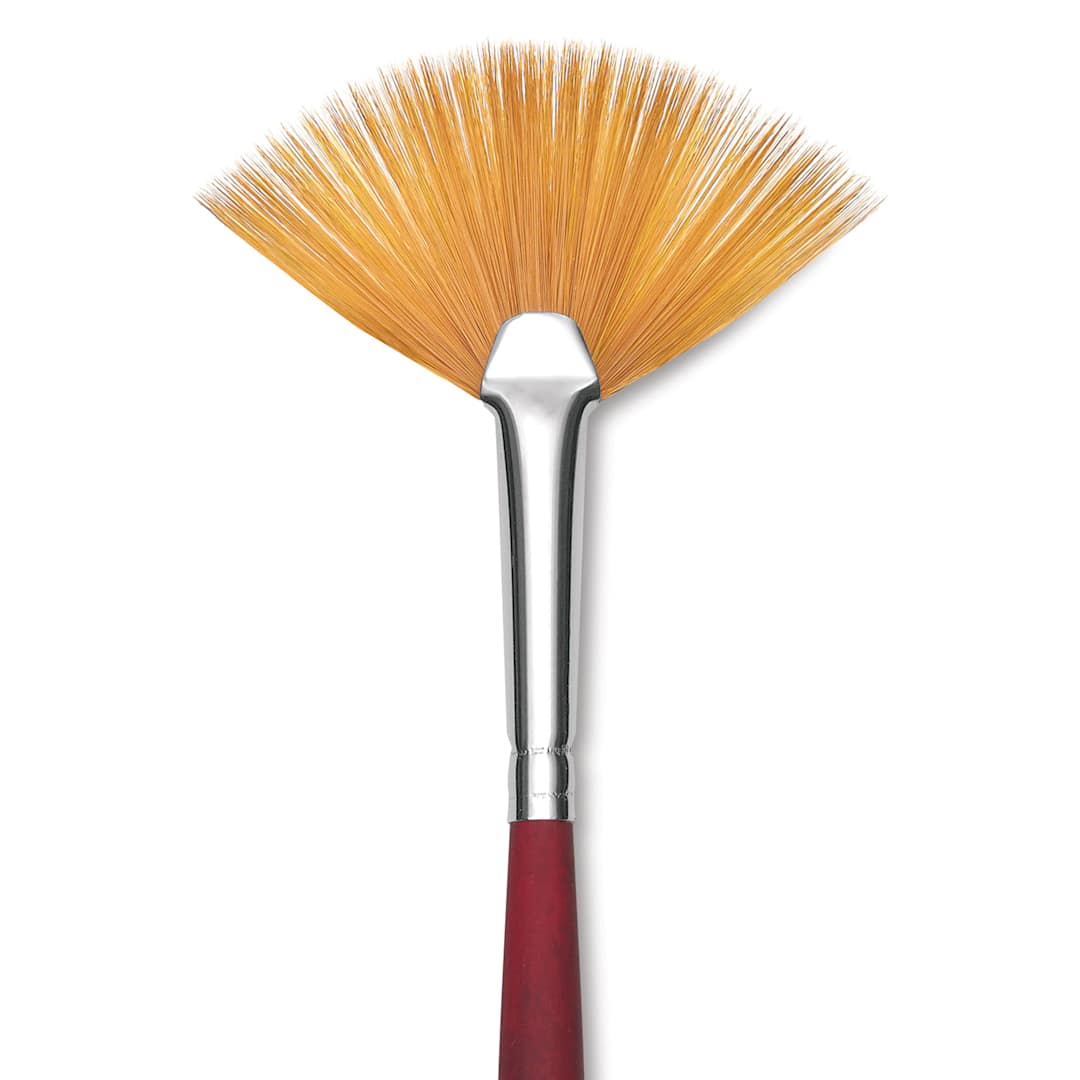 Open in modal - Princeton Velvetouch Series 3900 Synthetic Brush - Fan, Long Handle, Size 4 (close-up)