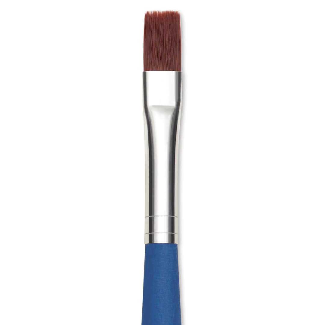 Open in modal - Da Vinci Forte Acrylics Synthetic Brush - Flat, Long Handle, Size 8, close-up