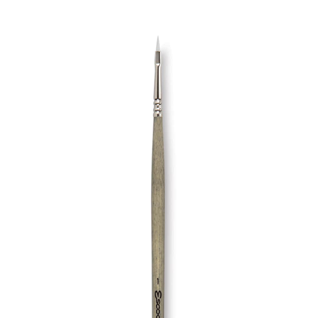 Open in modal - Escoda Perla Toray White Synthetic Brush - Filbert, Long Handle, Size 1