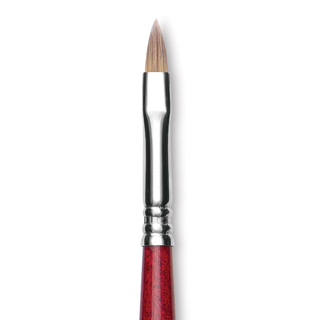 Open in modal - Escoda Opera Takatsu Synthetic Brush - Filbert, Long Handle, Size 6 (Close-up of brush)