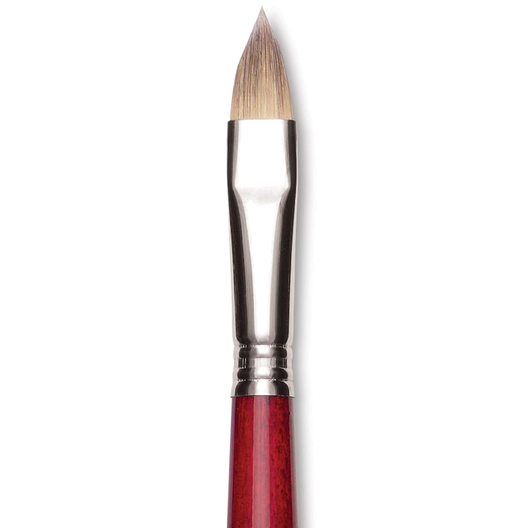 Open in modal - Escoda Opera Takatsu Synthetic Brush - Filbert, Long Handle, Size 14 (Close-up of brush)