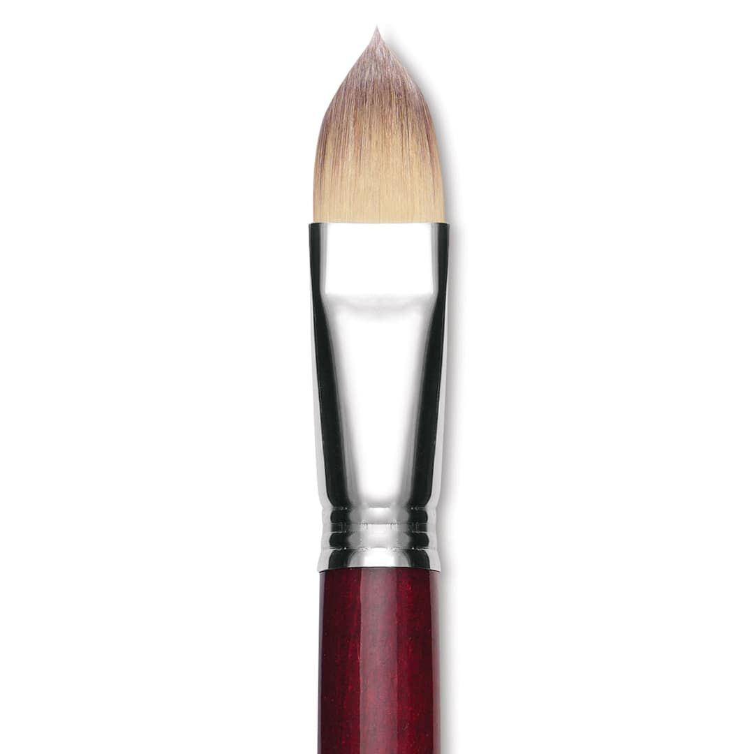 Open in modal - Escoda Opera Takatsu Synthetic Brush - Filbert, Long Handle, Size 22 (Close-up of brush)