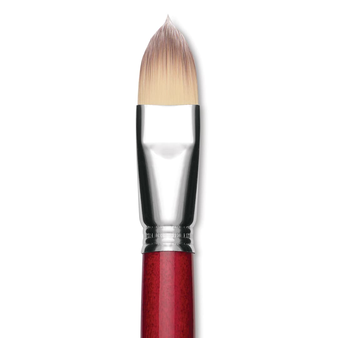 Open in modal - Escoda Opera Takatsu Synthetic Brush - Filbert, Long Handle, Size 24 (Close-up of brush)