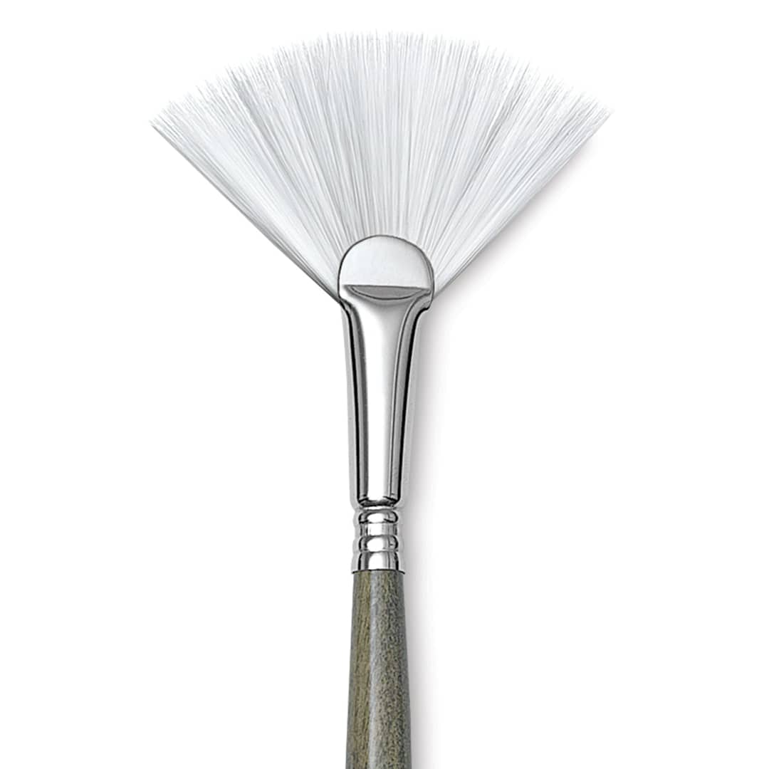 Open in modal - Escoda Perla Toray White Synthetic Brush - Fan, Long Handle, Size 4