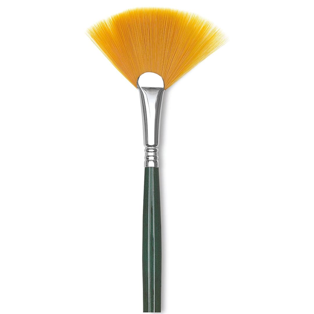 Open in modal - Escoda Barroco Toray Gold Synthetic Brush - Fan, Long Handle, Size 2