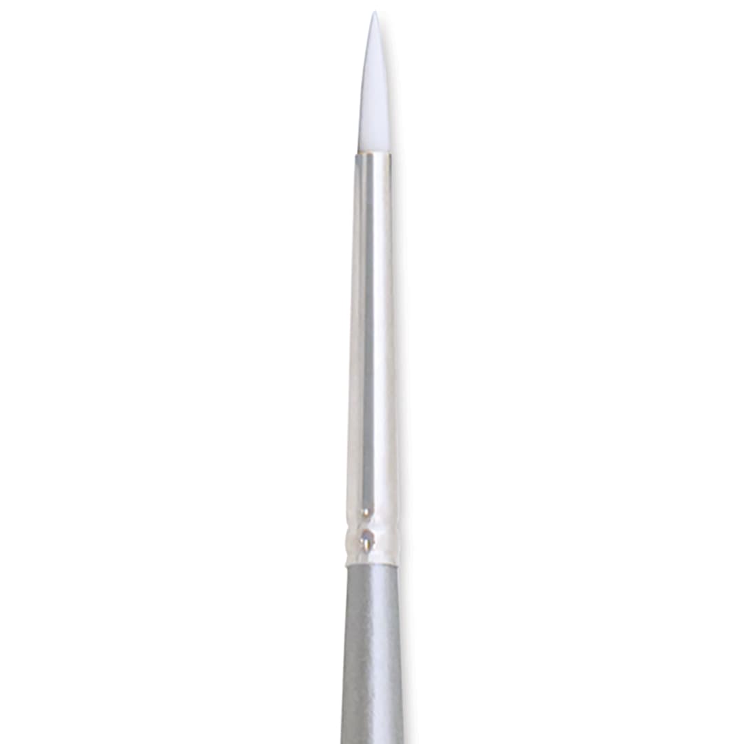 Open in modal - Silver Brush Silverwhite Synthetic Brush - Round, Long Handle, Size 0 close up