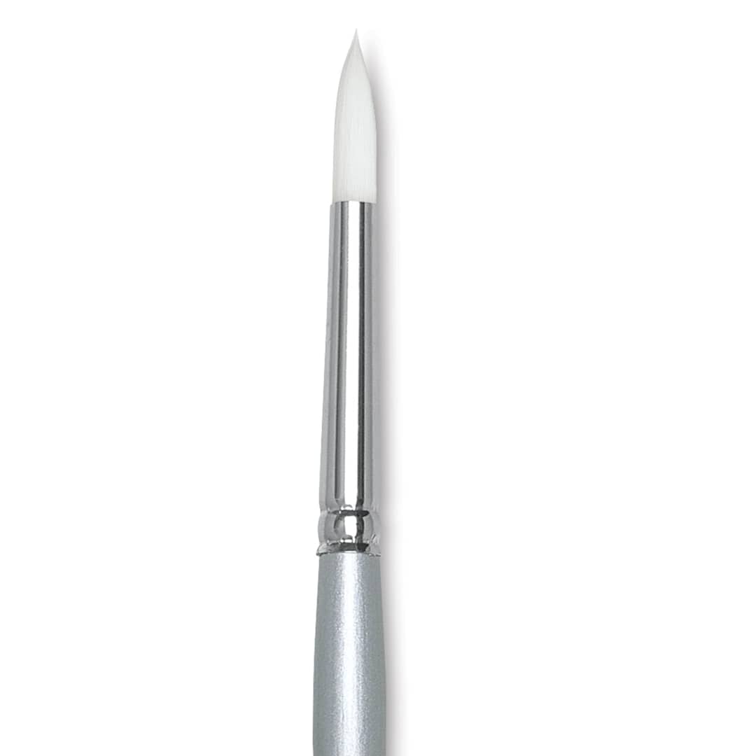 Open in modal - Silver Brush Silverwhite Synthetic Brush - Round, Long Handle, Size 4 close up