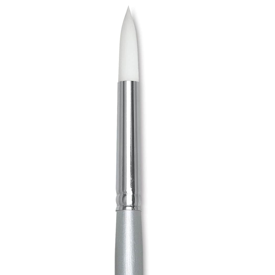 Open in modal - Silver Brush Silverwhite Synthetic Brush - Round, Long Handle, Size 8 close up
