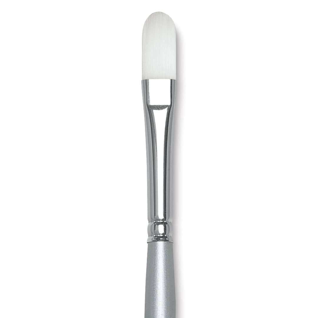 Open in modal - Silver Brush Silverwhite Synthetic Brush - Filbert, Long Handle, Size 4 close up