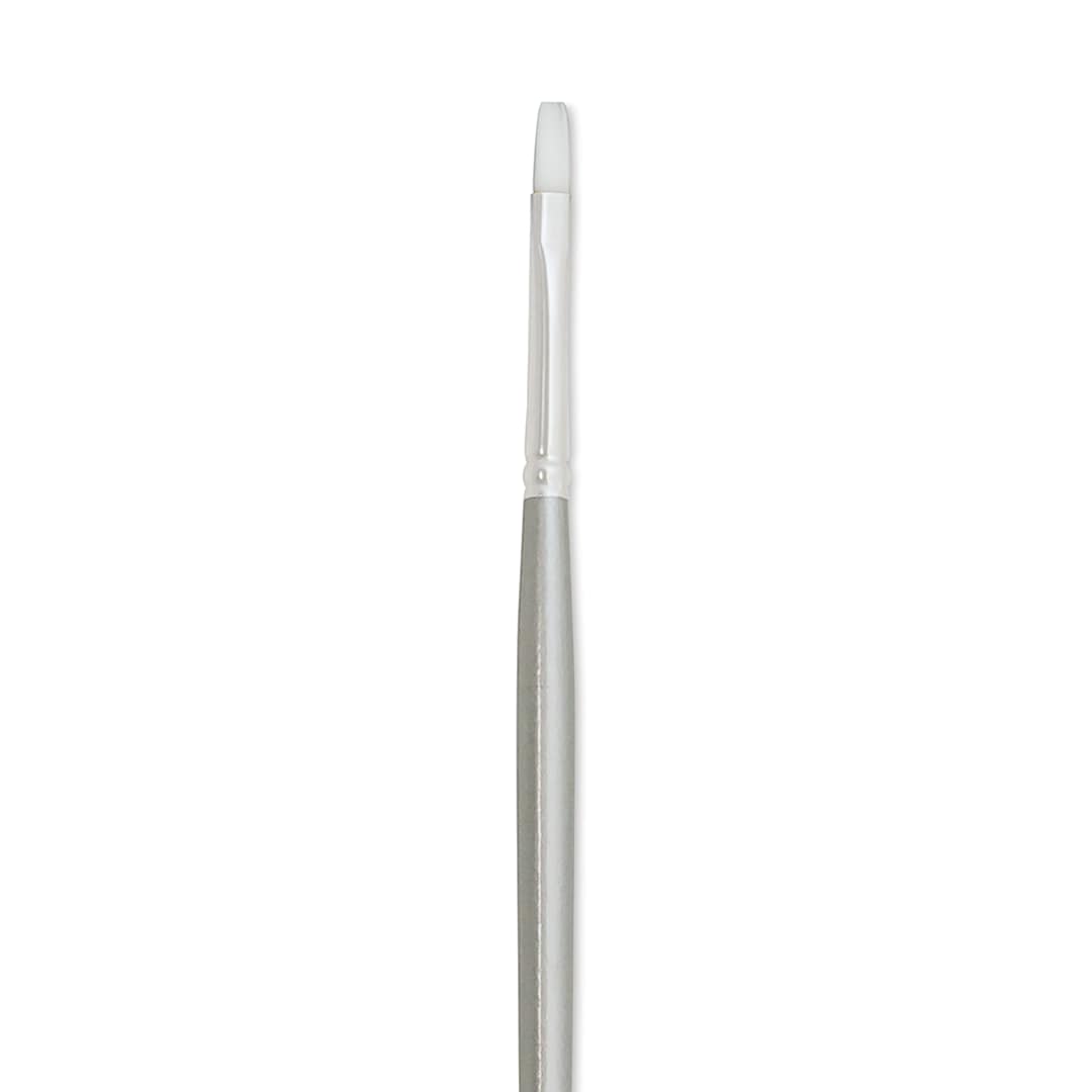 Open in modal - Silver Brush Silverwhite Synthetic Brush - Flat, Long Handle, Size 0 close up