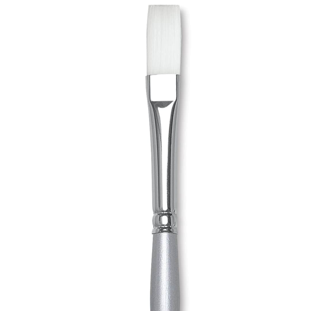 Open in modal - Silver Brush Silverwhite Synthetic Brush - Flat, Long Handle, Size 4 close up