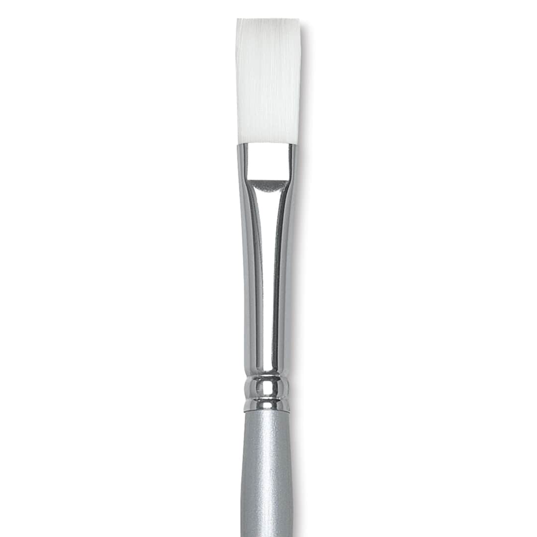 Open in modal - Silver Brush Silverwhite Synthetic Brush - Flat, Long Handle, Size 6 close up