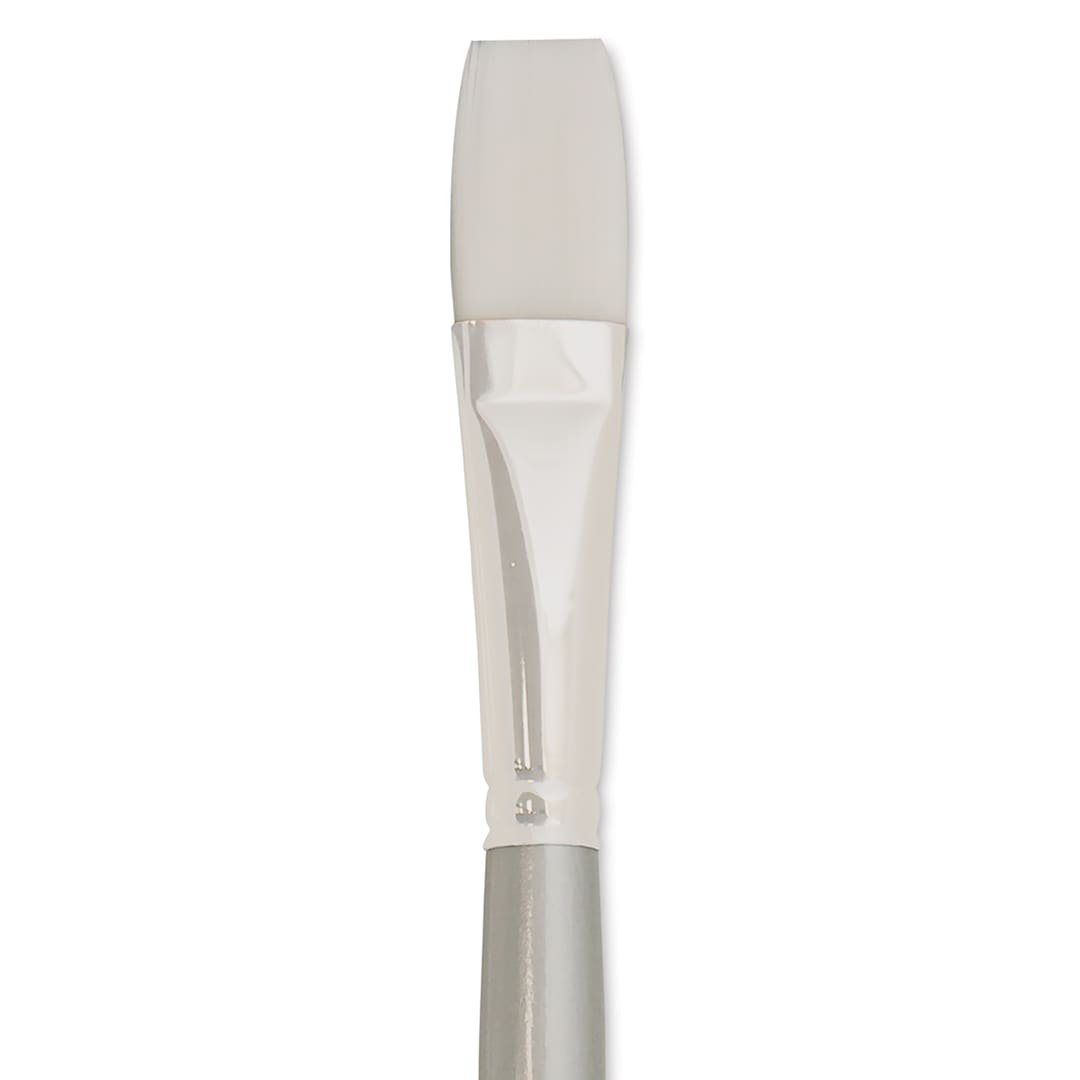 Open in modal - Silver Brush Silverwhite Synthetic Brush - Flat, Long Handle, Size 10 close up