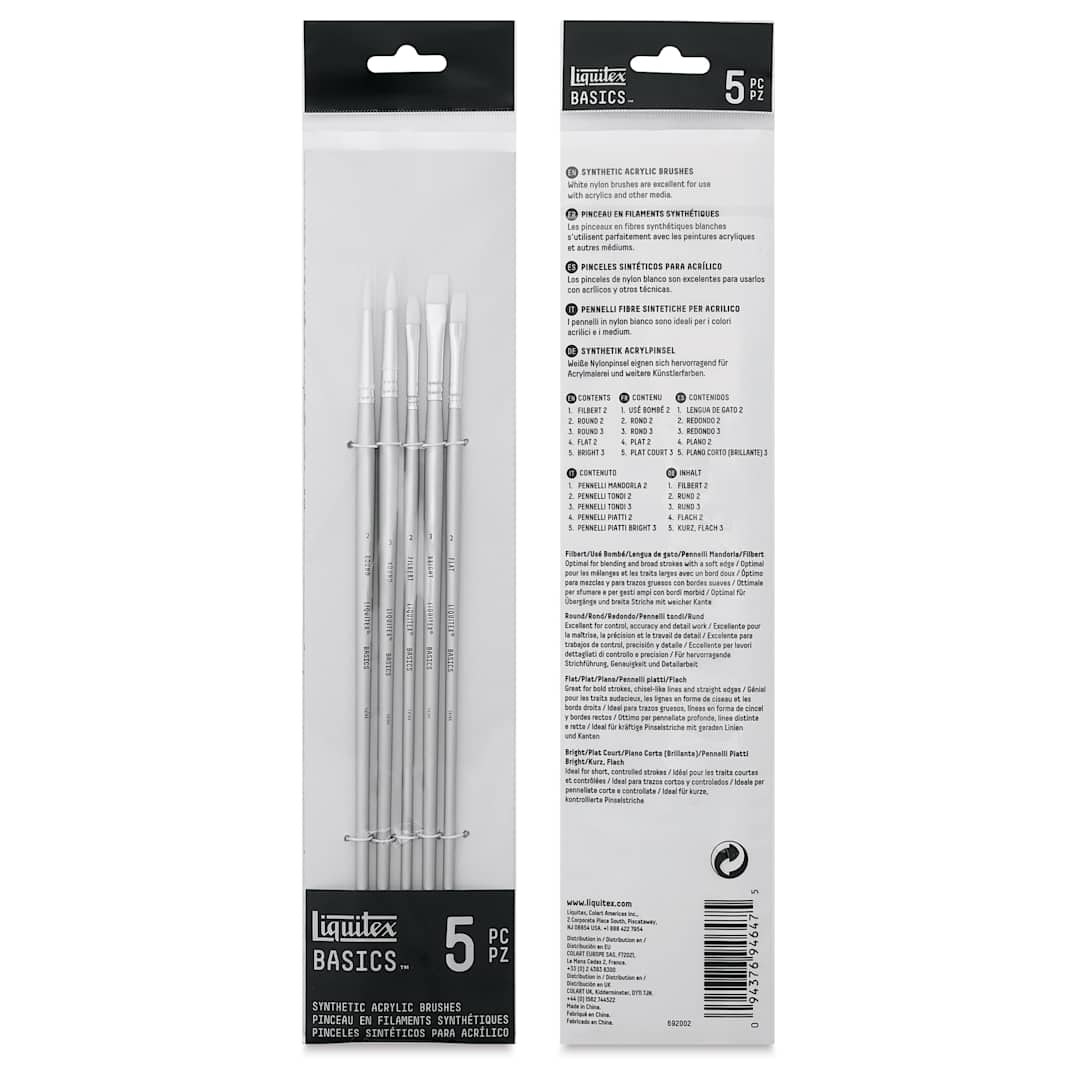 Open in modal - Liquitex Basics Synthetic Brushes - Set of 5