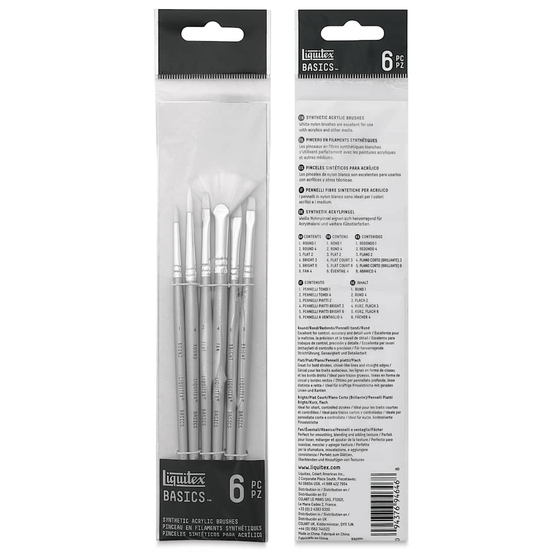 Open in modal - Liquitex Basics Synthetic Brushes - Set of 6