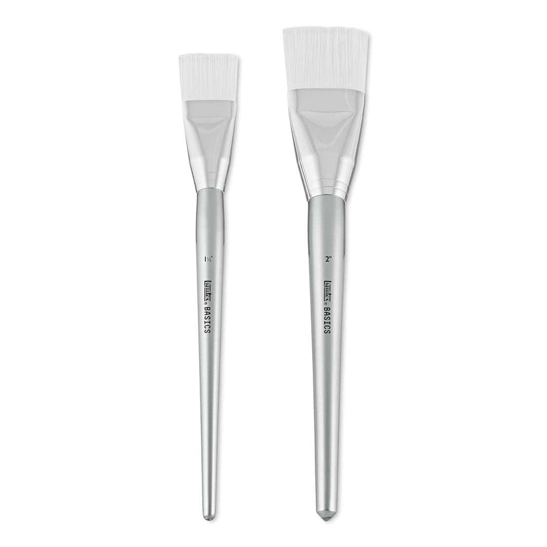 Open in modal - Liquitex Basics Synthetic Brush - Large Scale Flat, Short Handle Set of 2