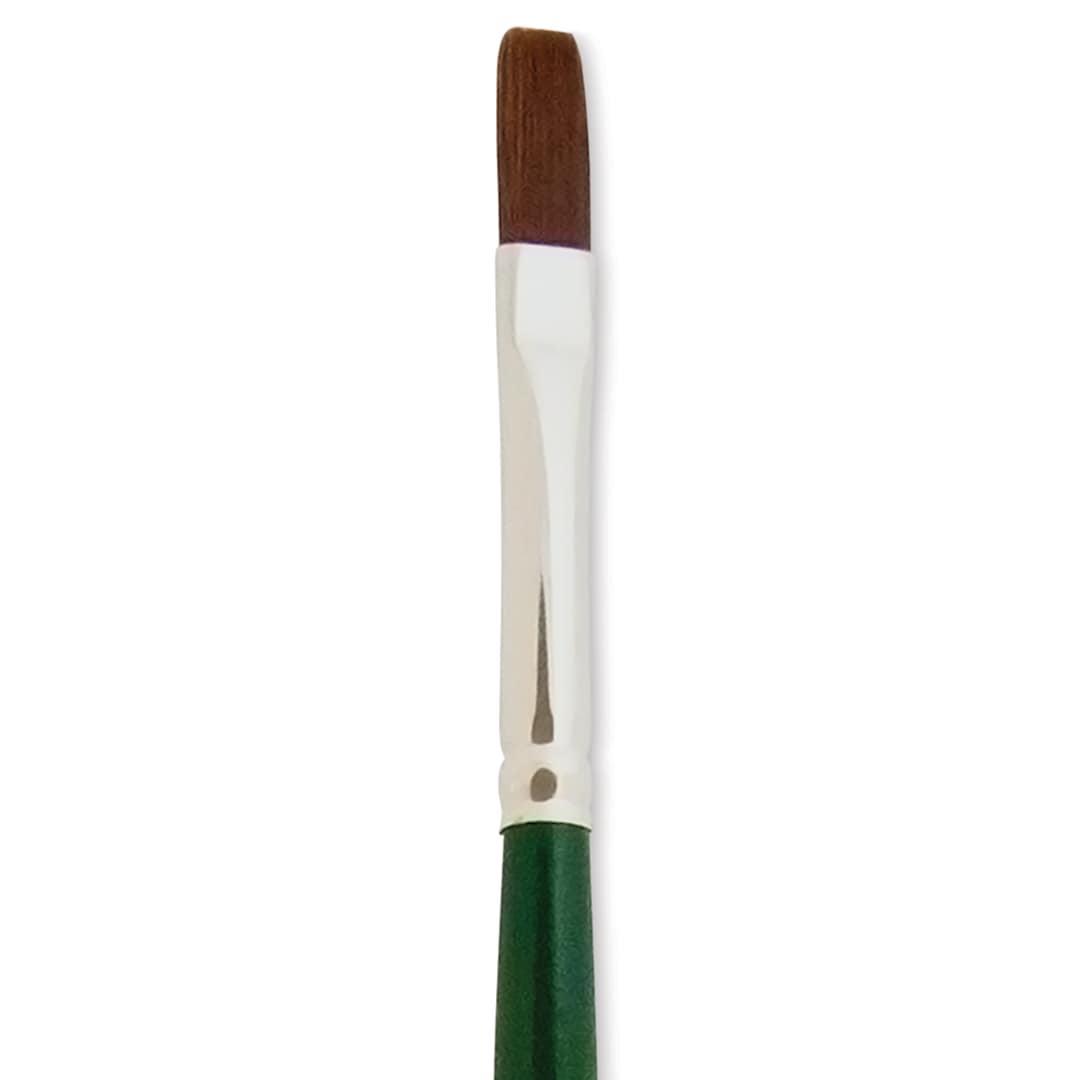 Open in modal - Silver Brush Ruby Satin Synthetic Brush - Flat, Size 2, Long Handle close-up