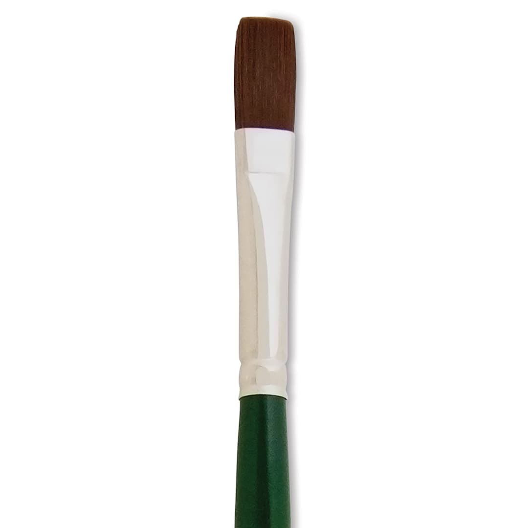 Open in modal - Silver Brush Ruby Satin Synthetic Brush - Flat, Size 4, Long Handle close-up