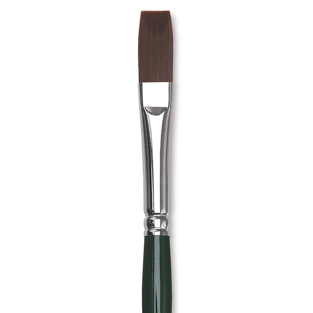 Open in modal - Silver Brush Ruby Satin Synthetic Brush - Flat, Size 6, Long Handle close-up