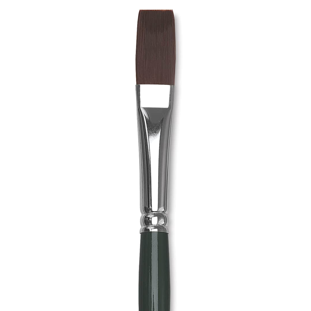 Open in modal - Silver Brush Ruby Satin Synthetic Brush - Flat, Size 8, Long Handle close-up