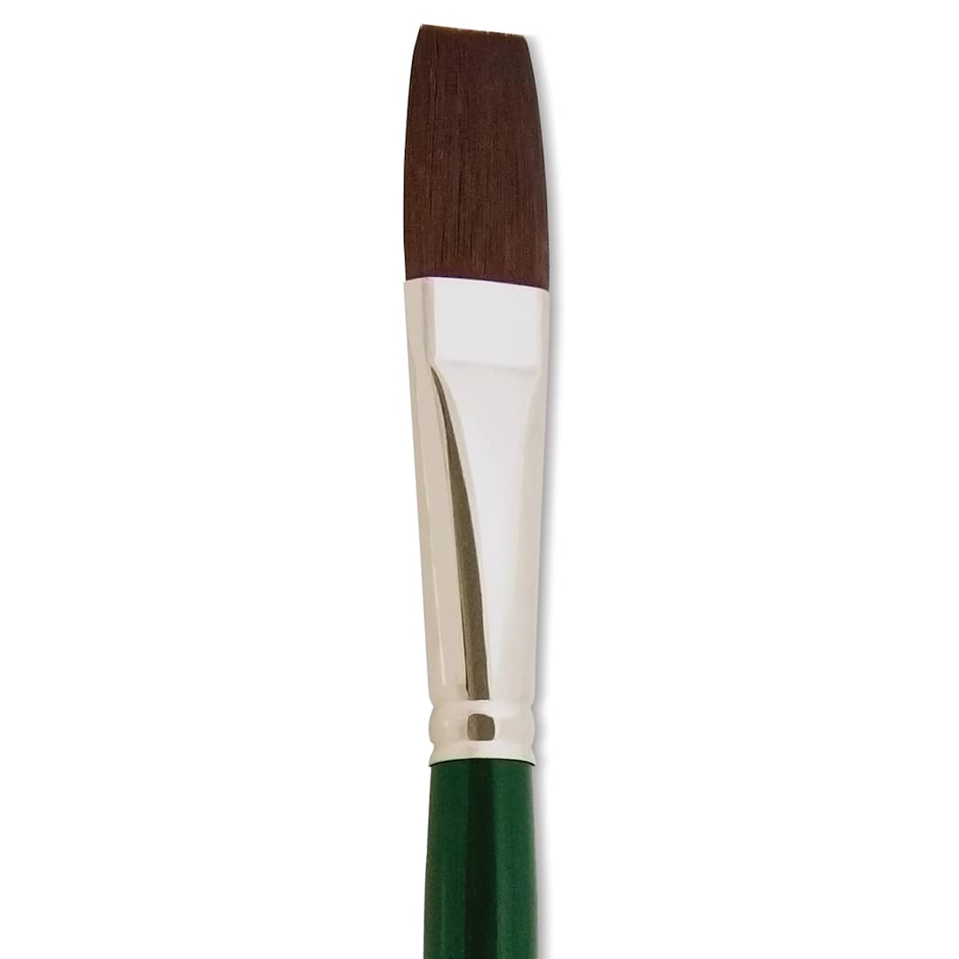 Open in modal - Silver Brush Ruby Satin Synthetic Brush - Flat, Size 10, Long Handle close-up