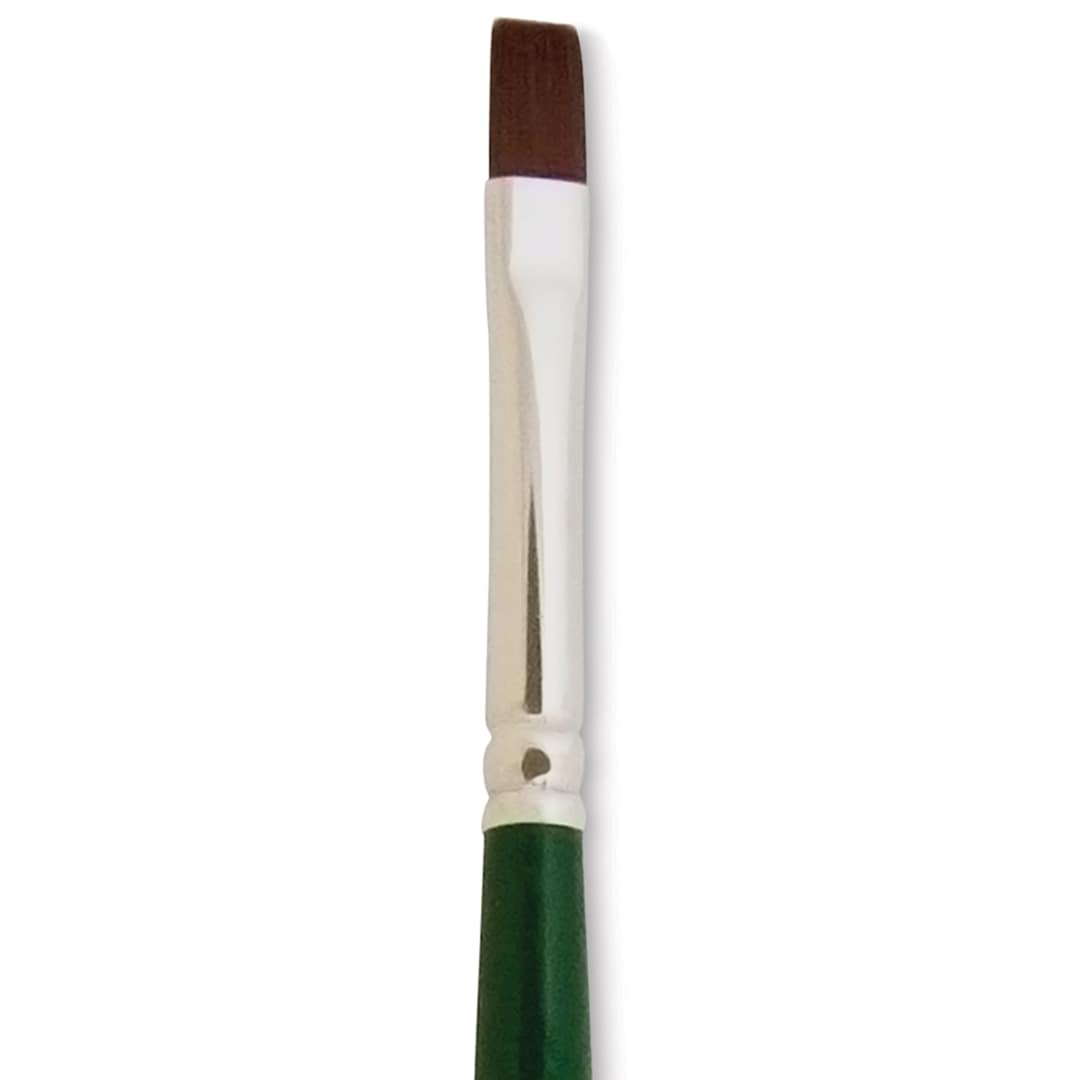 Open in modal - Silver Brush Ruby Satin Synthetic Brush - Bright, Size 2, Long Handle close-up