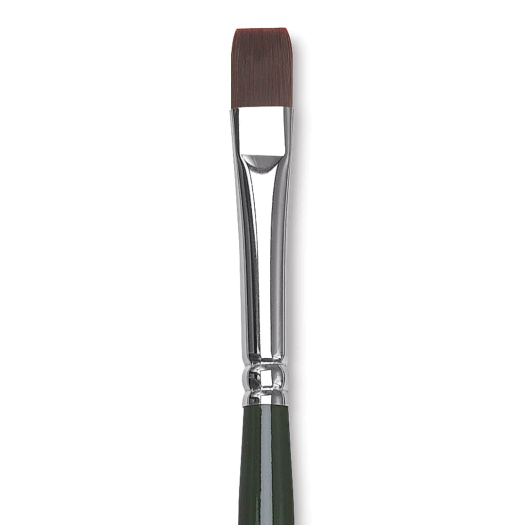 Open in modal - Silver Brush Ruby Satin Synthetic Brush - Bright, Size 4, Long Handle close-up