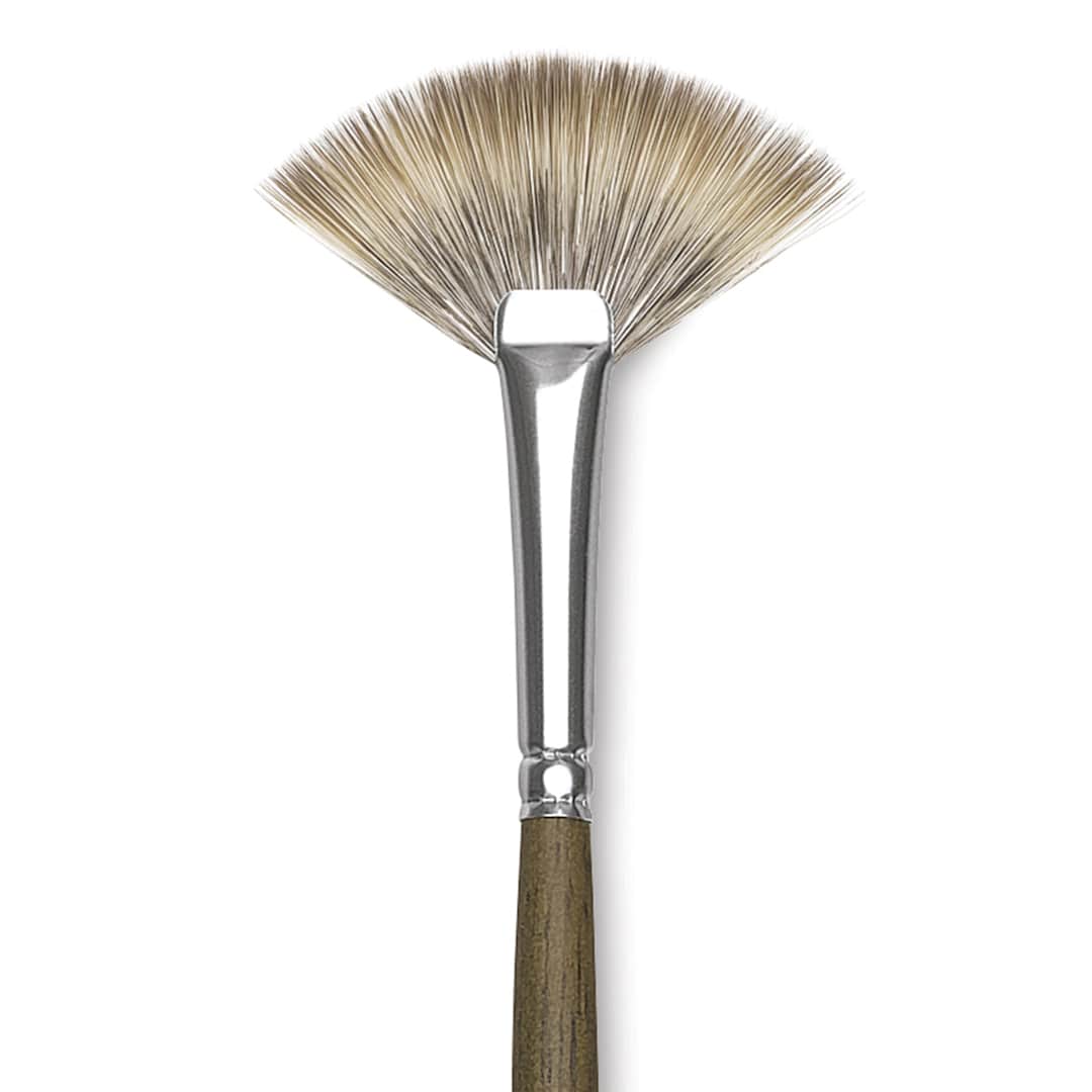Open in modal - Silver Brush Monza Synthetic Mongoose Brush - Fan, Size 2 close up