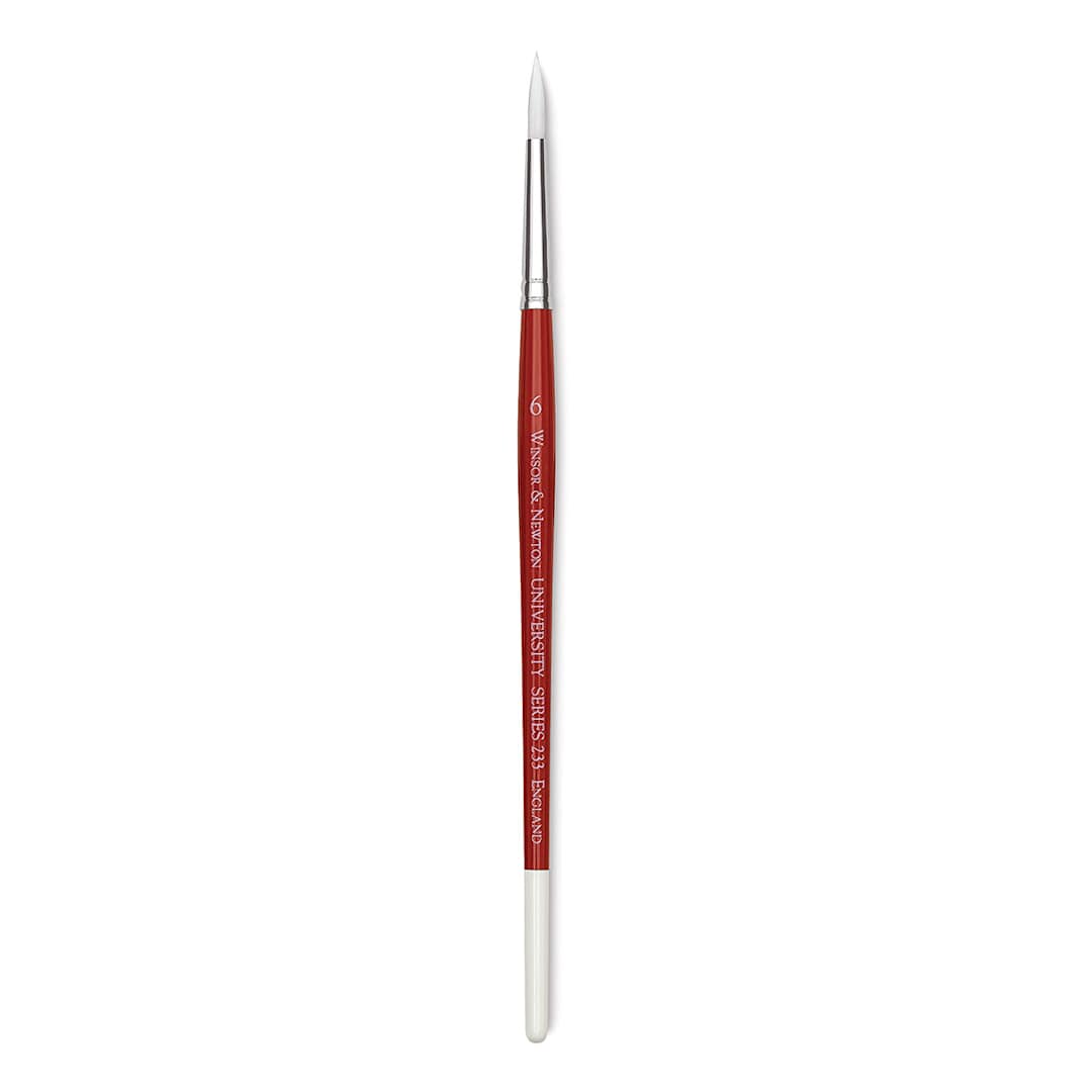 Open in modal - Winsor & Newton University Brush - Round, Short Handle, Size 6