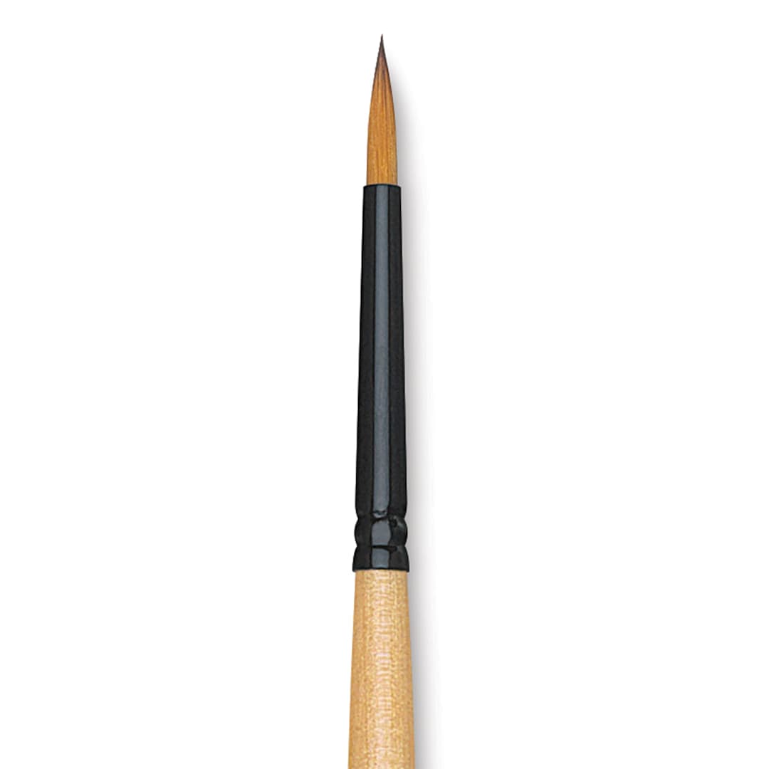 Open in modal - Dynasty Black Gold Brush - Round, Long Handle, Size 1 close up