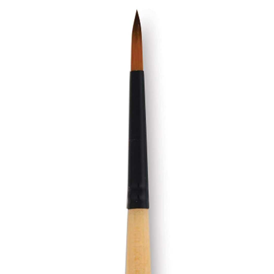 Open in modal - Dynasty Black Gold Brush - Round, Long Handle, Size 2 close up