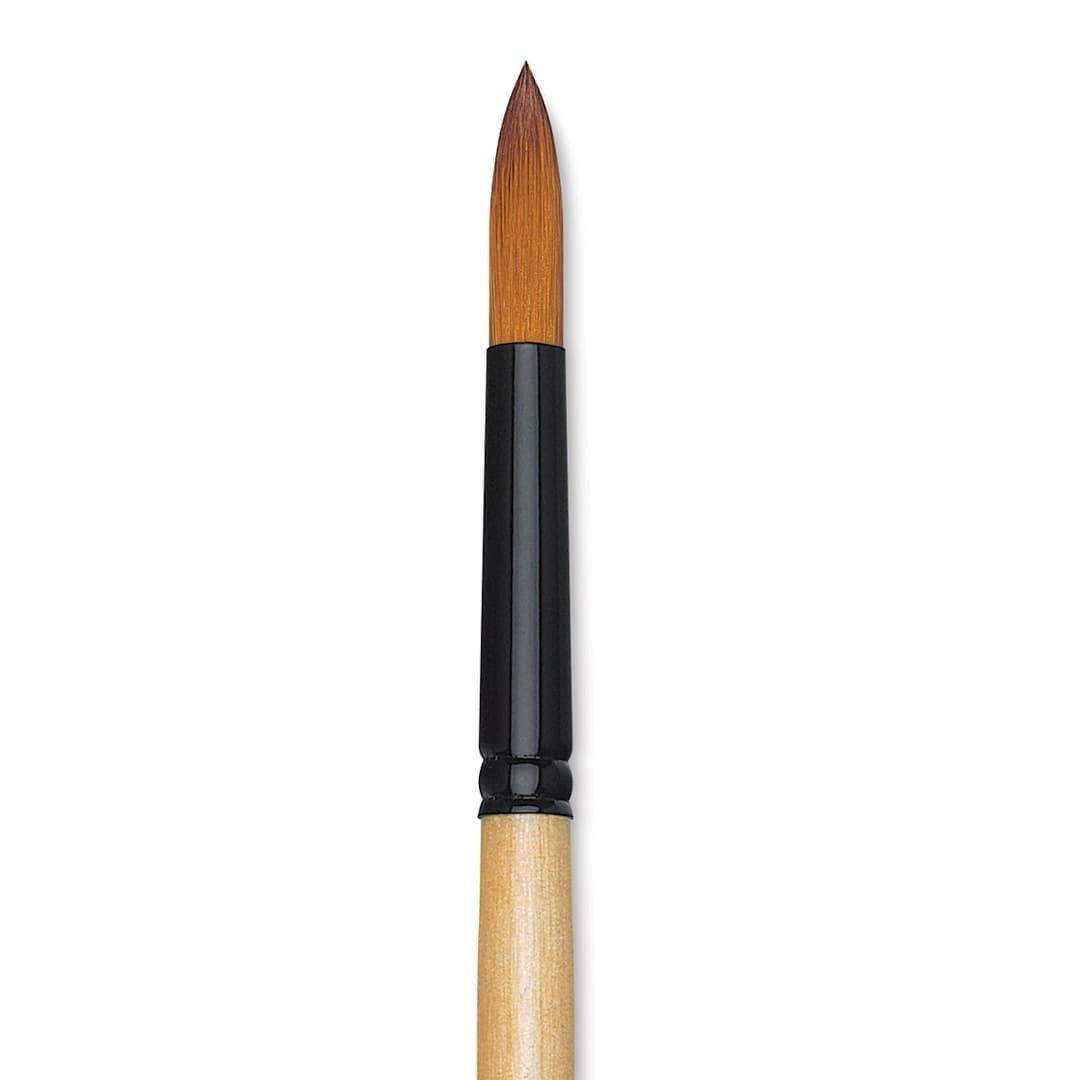 Open in modal - Dynasty Black Gold Synthetic Brush - Round, Long Handle close up
