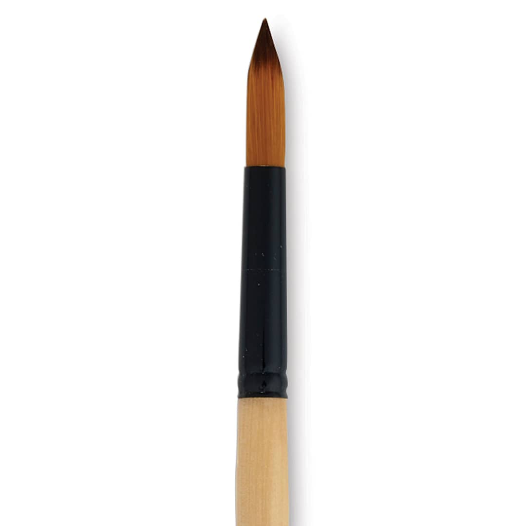Open in modal - Dynasty Black Gold Brush - Round, Long Handle, Size 10 close up
