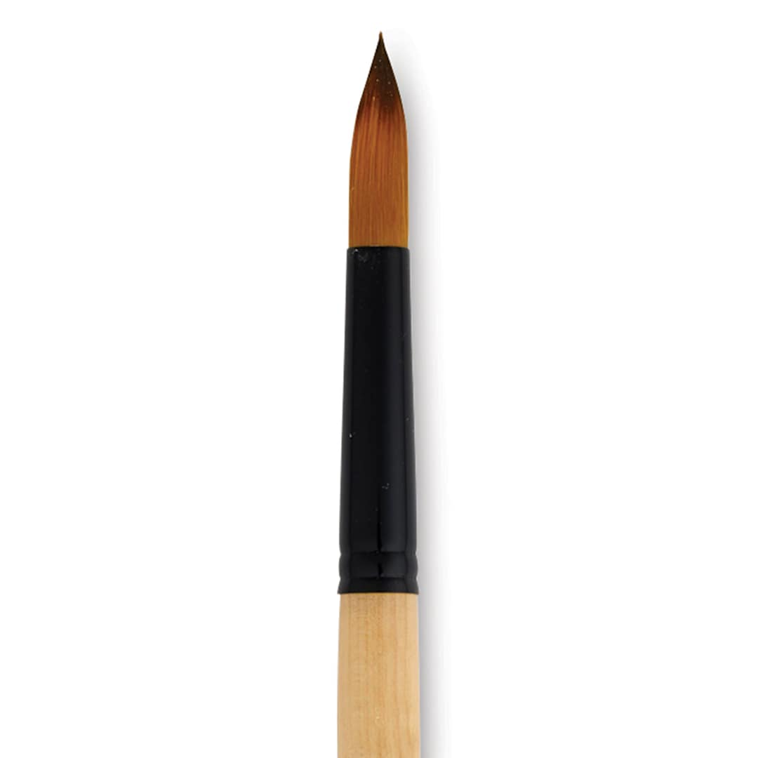 Open in modal - Dynasty Black Gold Brush - Round, Long Handle, Size 12 close up