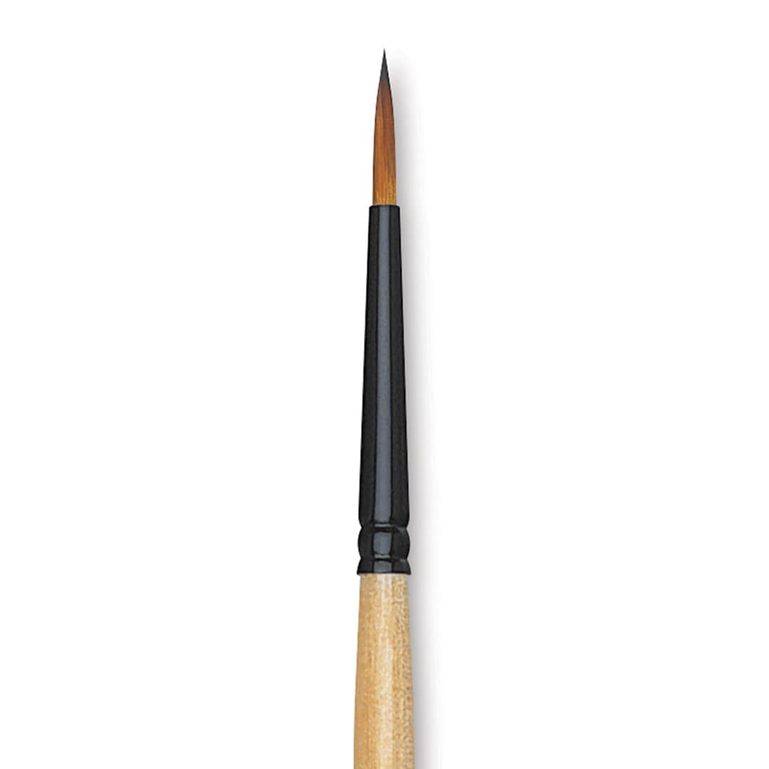 Open in modal - Dynasty Black Gold Brush - Fine Round, Long Handle, Size 6 close up