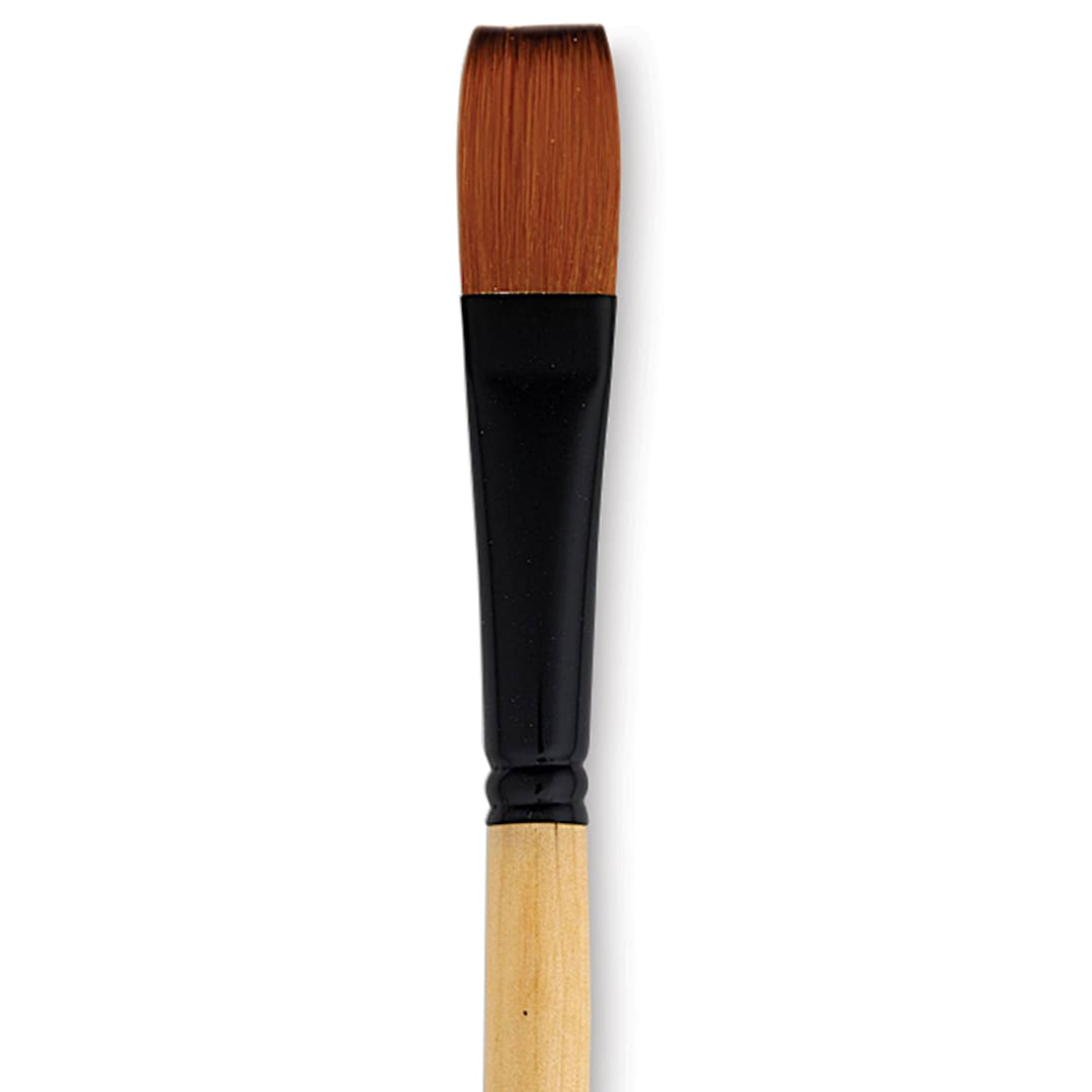 Open in modal - Dynasty Black Gold Brush - Flat, Long Handle, Size 10 close up