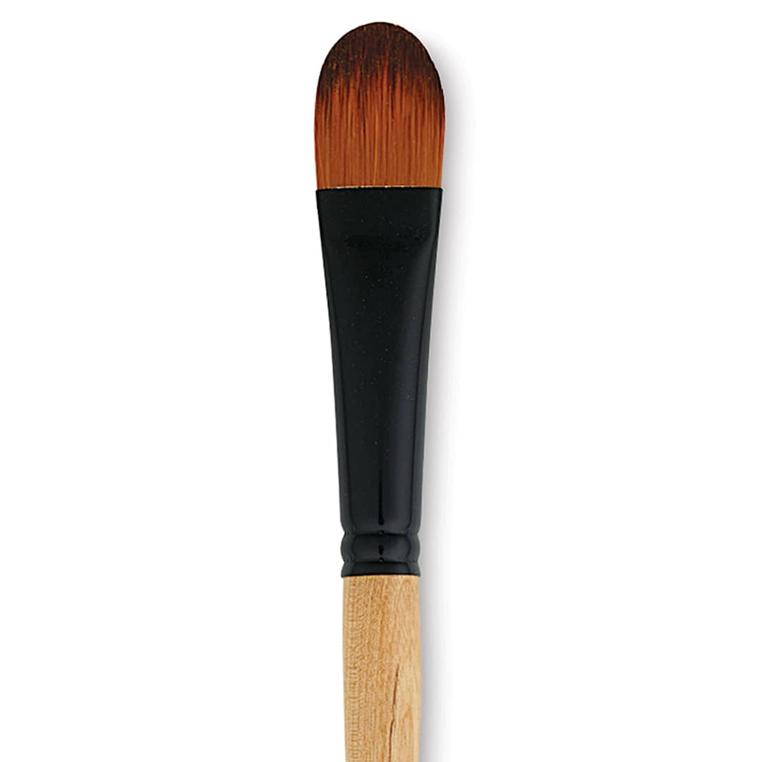 Open in modal - Dynasty Black Gold Brush - Filbert, Long Handle, Size 12 close up