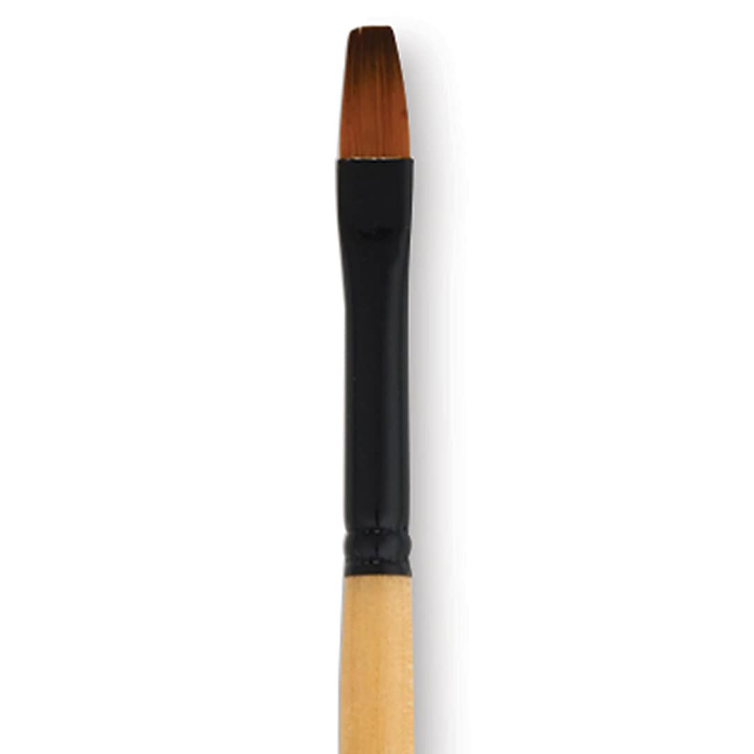 Open in modal - Dynasty Black Gold Brush - Bright, Long Handle, Size 3 close up