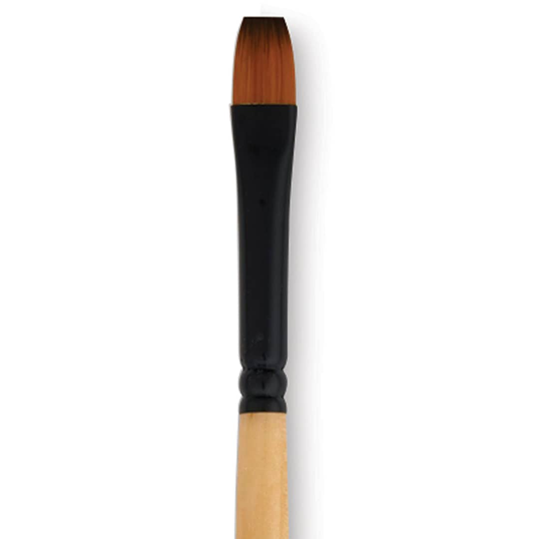 Open in modal - Dynasty Black Gold Brush - Bright, Long Handle, Size 4 close up