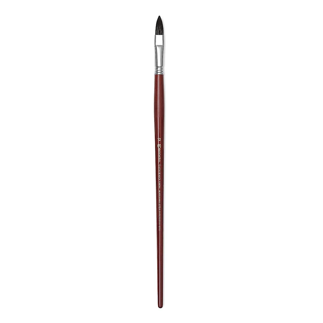 Open in modal - Escoda Black Sable Oil Brush - Filbert, Size 0