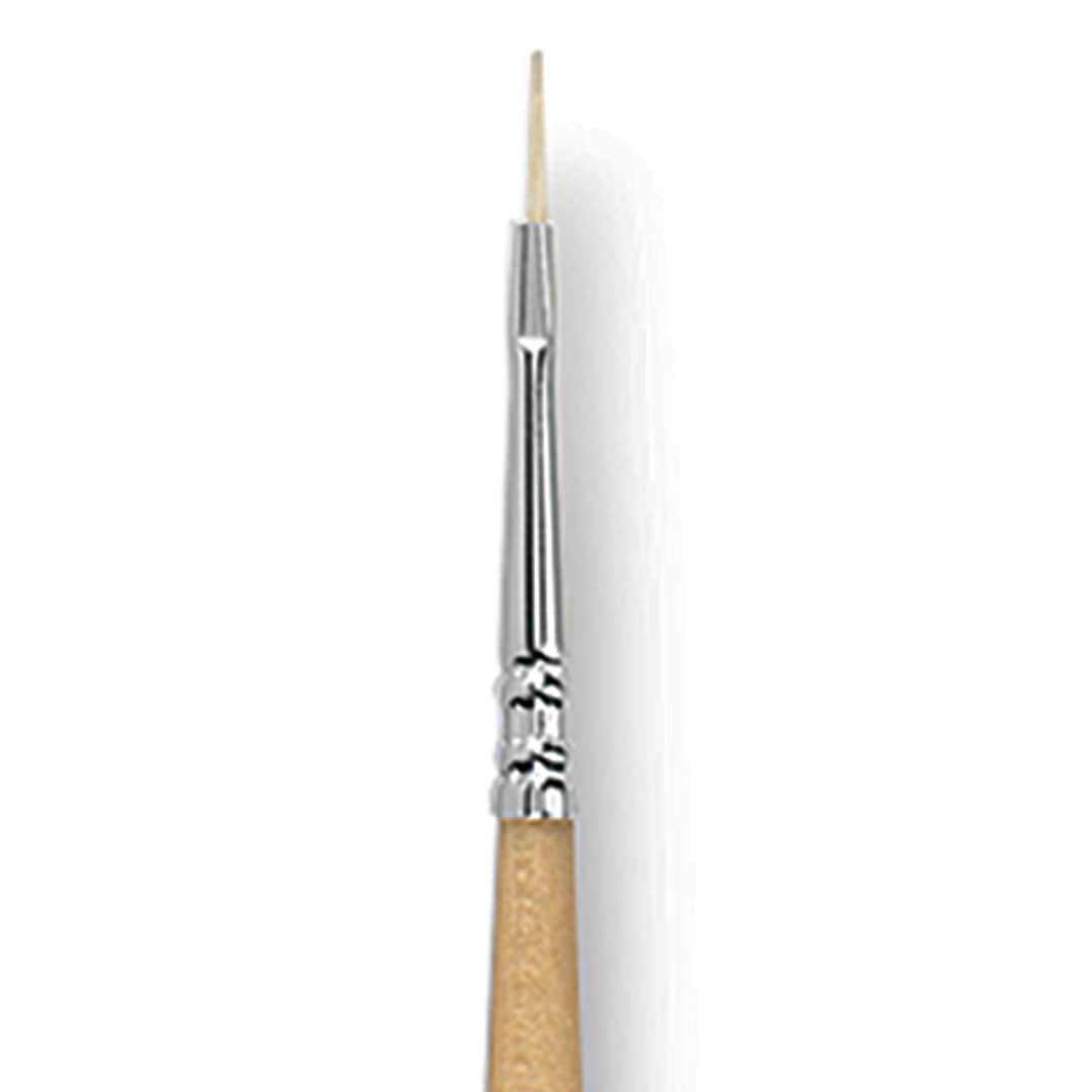 Open in modal - Escoda Clasico Chungking White Bristle Brush - Filbert, Long Handle, Size 0 close up
