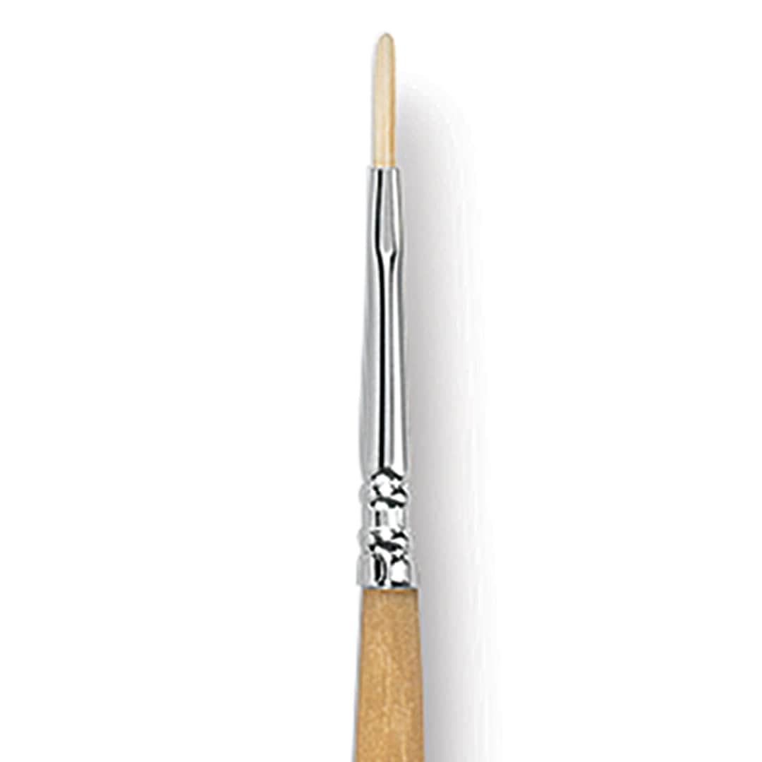Open in modal - Escoda Clasico Chungking White Bristle Brush - Filbert, Long Handle, Size 1 close up