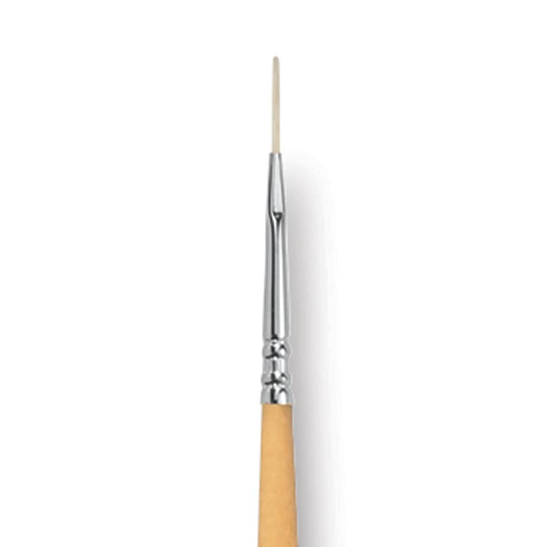Open in modal - Escoda Clasico Chungking White Bristle Brush - Long Filbert, Long Handle, Size 0 close up