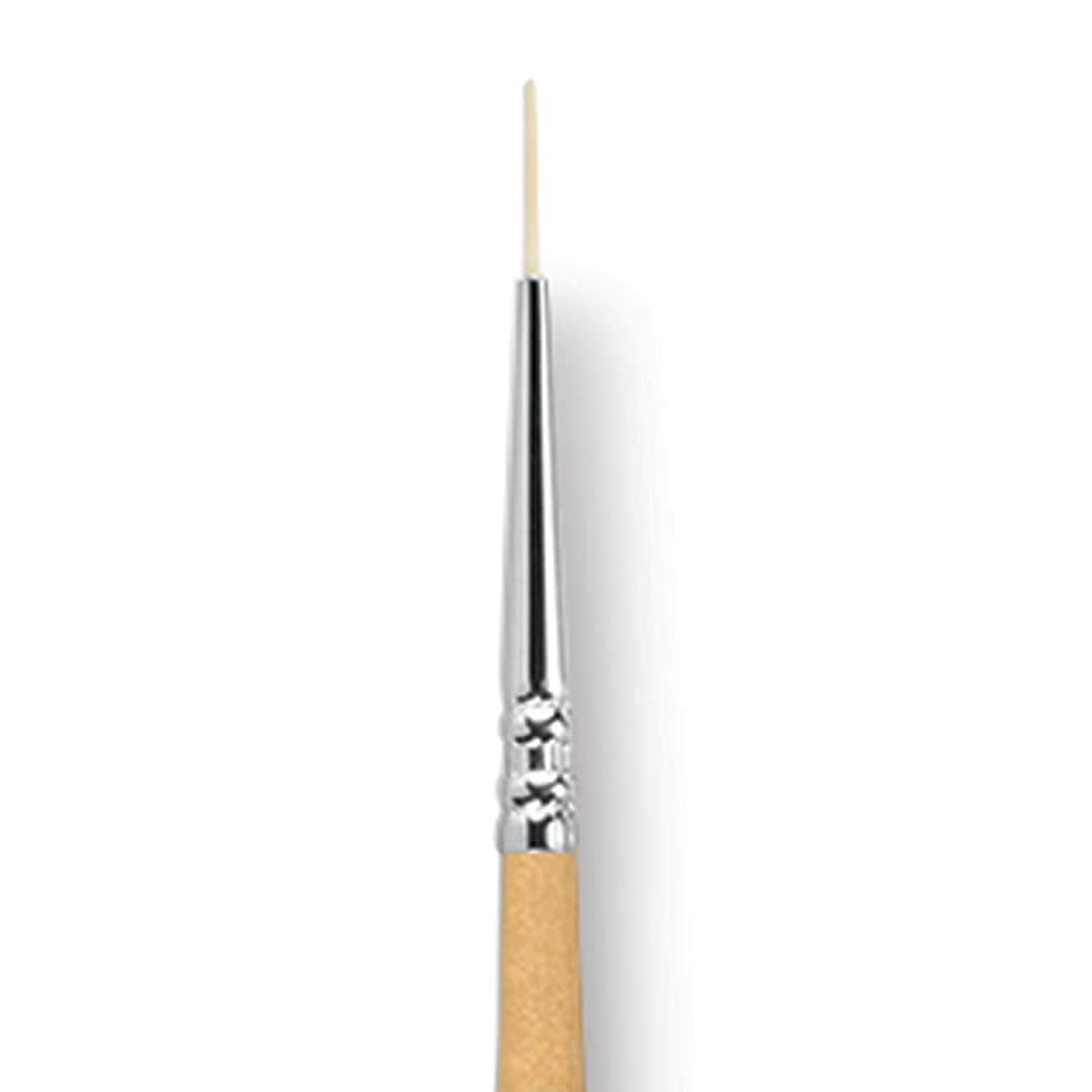 Open in modal - Escoda Clasico Chungking White Bristle Brush - Round, Long Handle, Size 0 close up