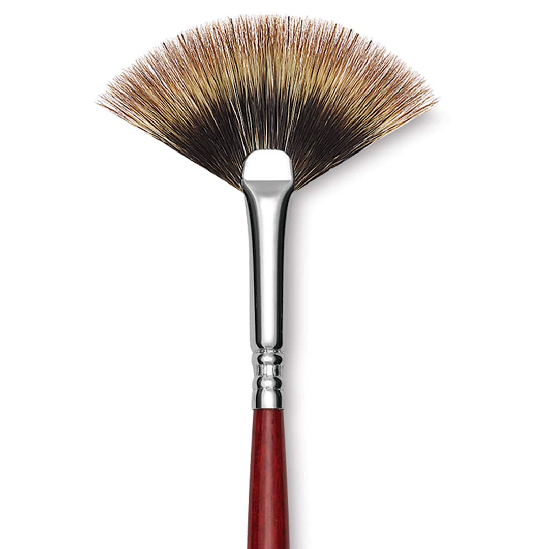 Open in modal - Escoda Badger Hair Brush - Fan, Long Handle, Size 2 close up