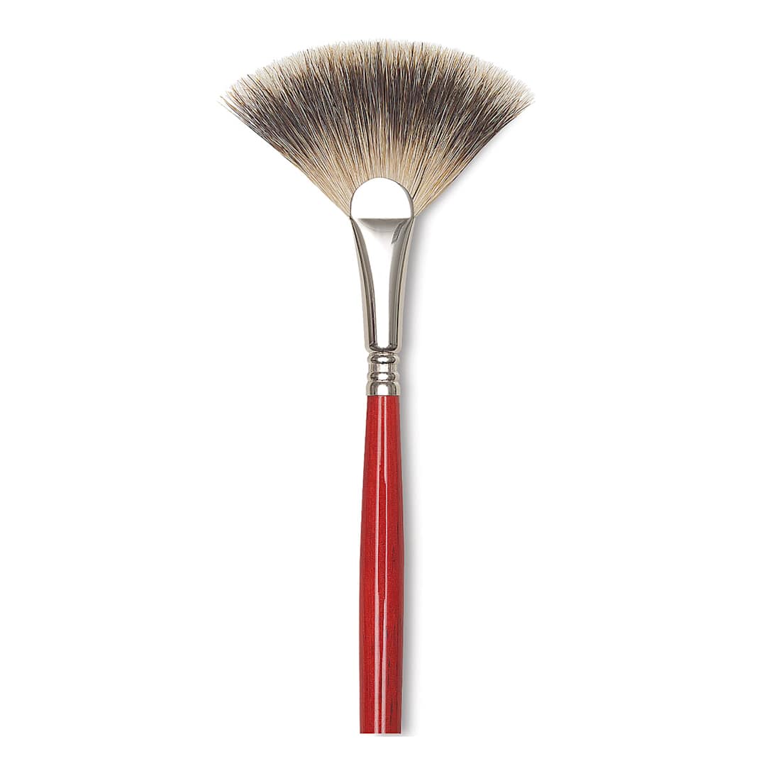 Open in modal - Escoda Badger Hair Fan - Fan Brush shown upright
