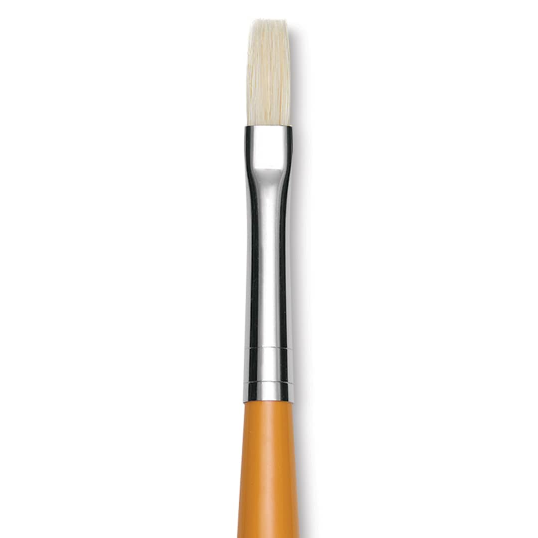 Open in modal - Isabey Chungking Interlocking Bristle Brush - Flat, Long Handle, Size 2 close up