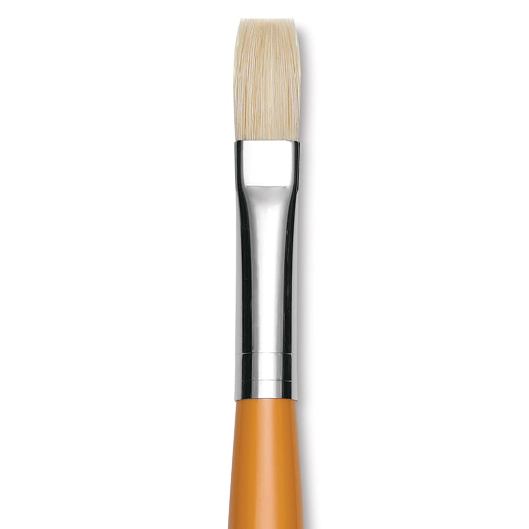 Open in modal - Isabey Chungking Interlocking Bristle Brush - Flat, Long Handle, Size 5 close up