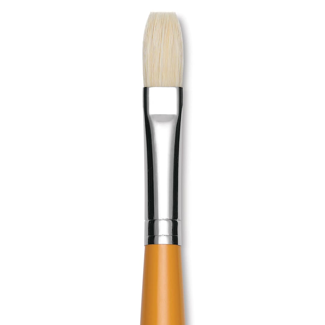 Open in modal - Isabey Chungking Interlocking Bristle Brush - Flat, Long Handle, Size 6 close up