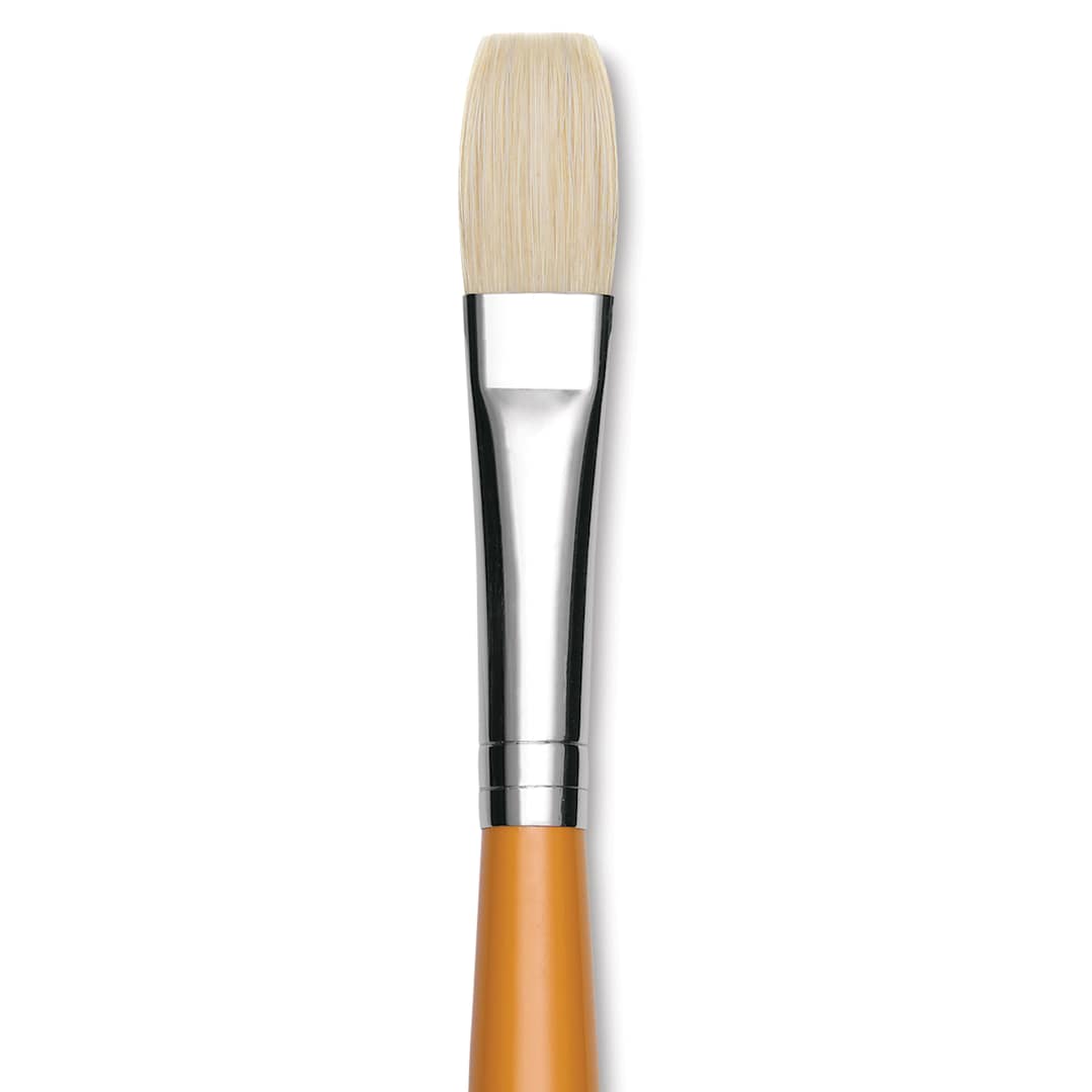 Open in modal - Isabey Chungking Interlocking Bristle Brush - Flat, Long Handle, Size 8 close up